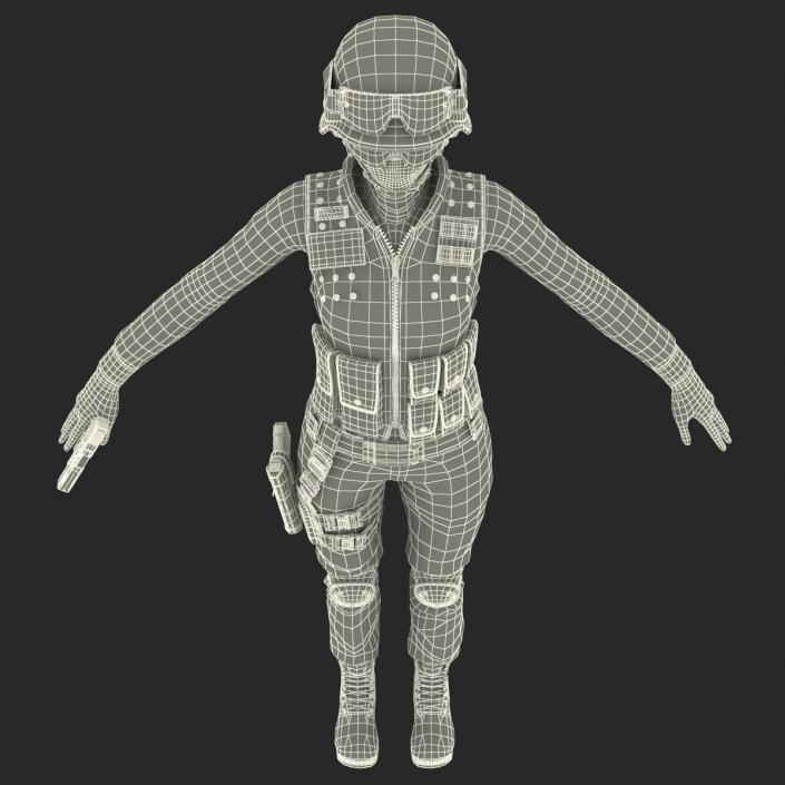 SWAT Police Officer Woman European 3D model