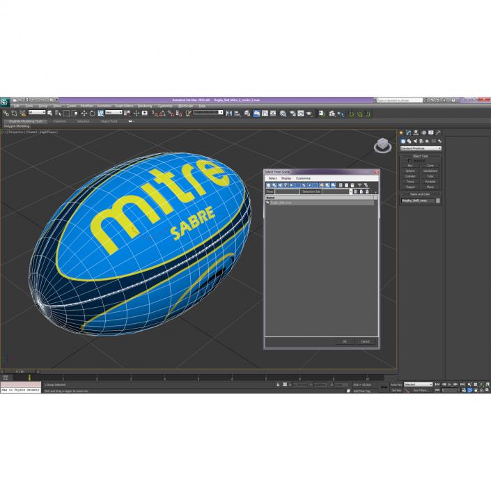 3D Rugby Ball Mitre 2 model