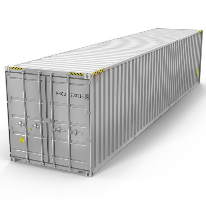 3D model 40 ft ISO Container White