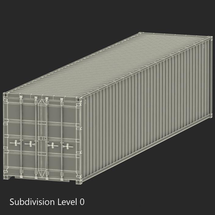 3D model 40 ft ISO Container White