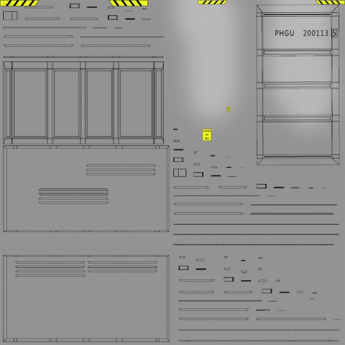 3D model 40 ft ISO Container White