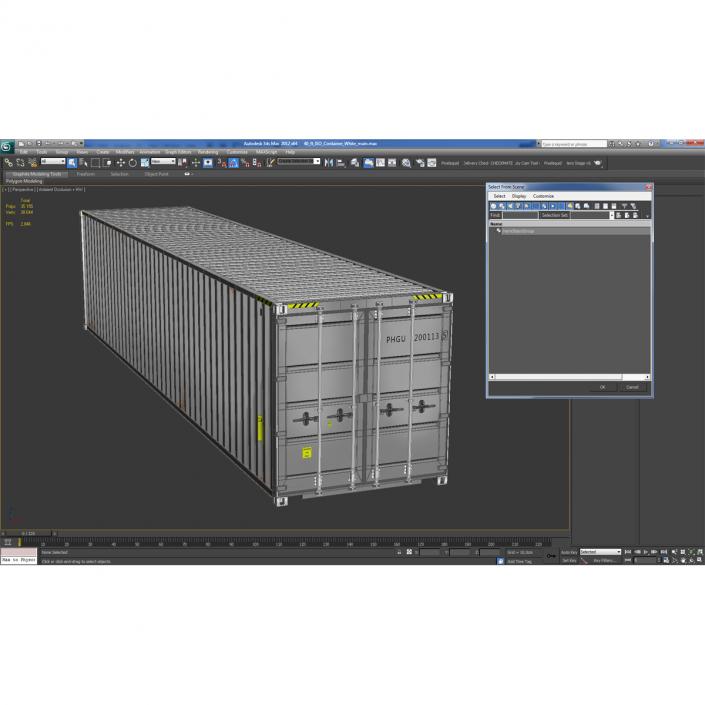 3D model 40 ft ISO Container White