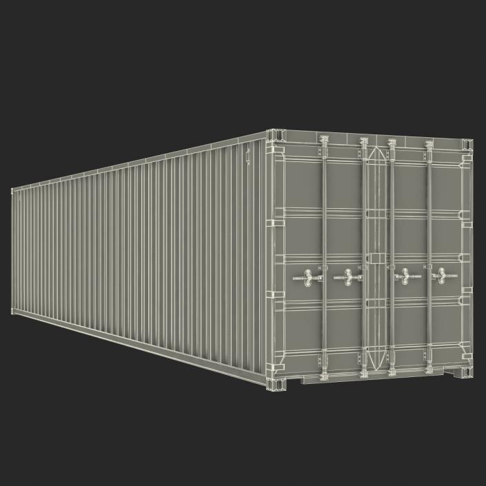 3D model 40 ft ISO Container White