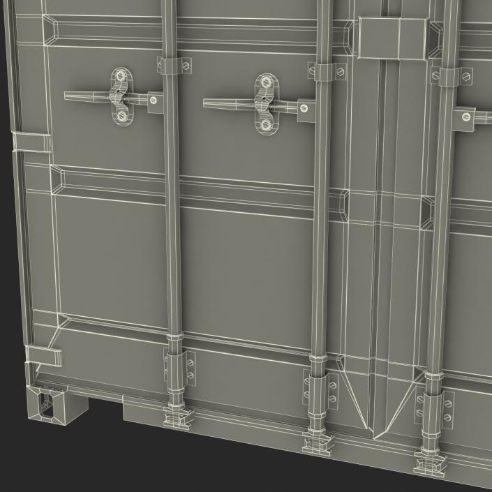 3D model 40 ft ISO Container White