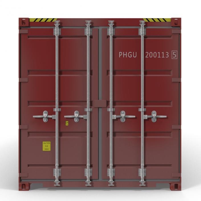 3D 40 ft ISO Container Red model