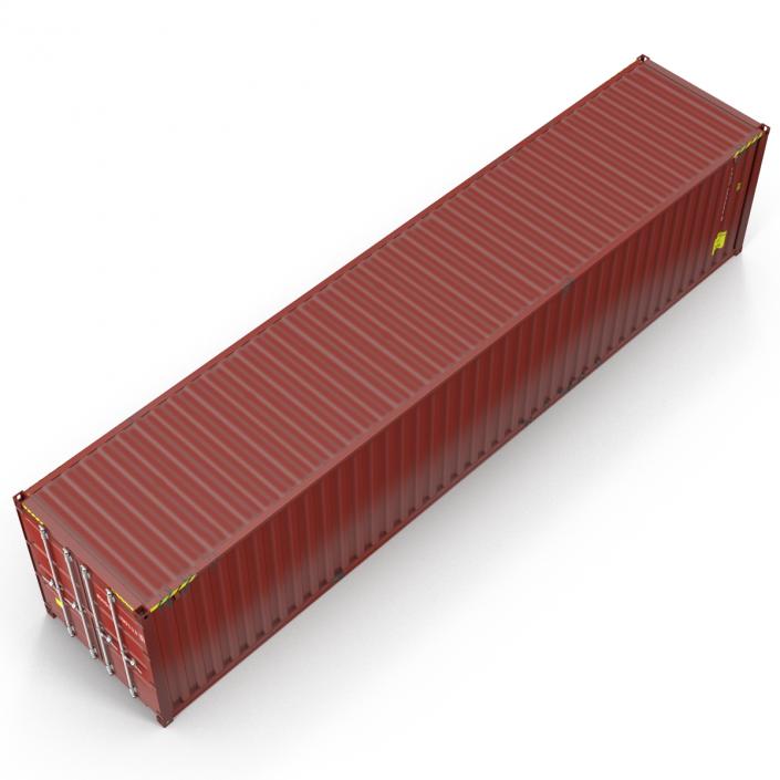 3D 40 ft ISO Container Red model