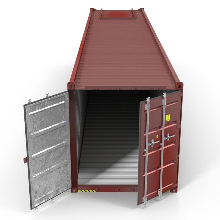 3D 40 ft ISO Container Red model