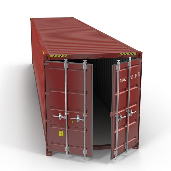 3D 40 ft ISO Container Red model