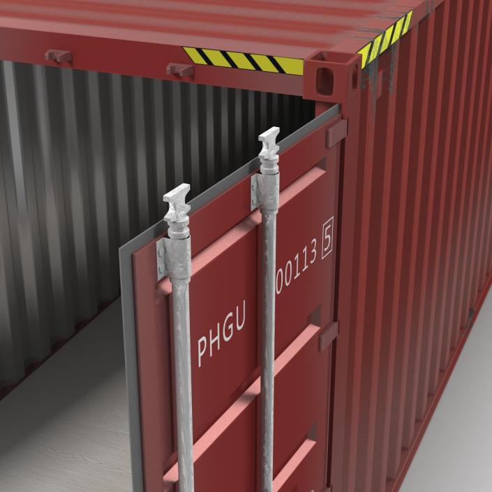 3D 40 ft ISO Container Red model