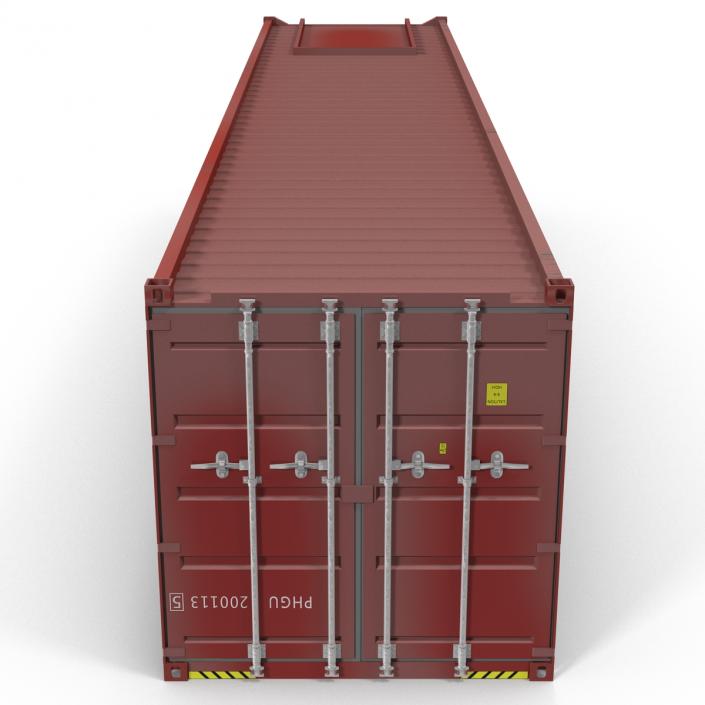 3D 40 ft ISO Container Red model