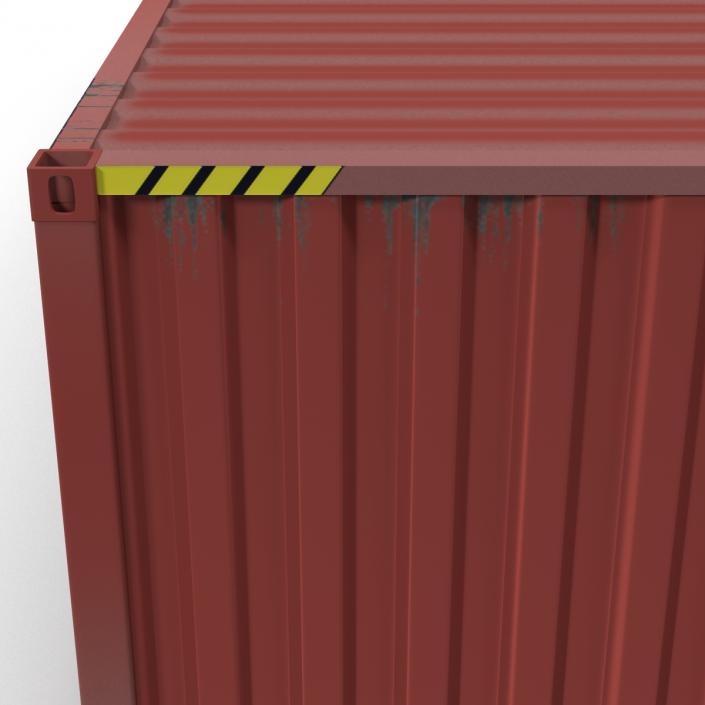 3D 40 ft ISO Container Red model