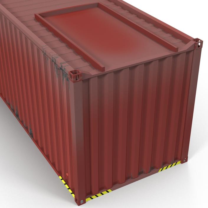 3D 40 ft ISO Container Red model