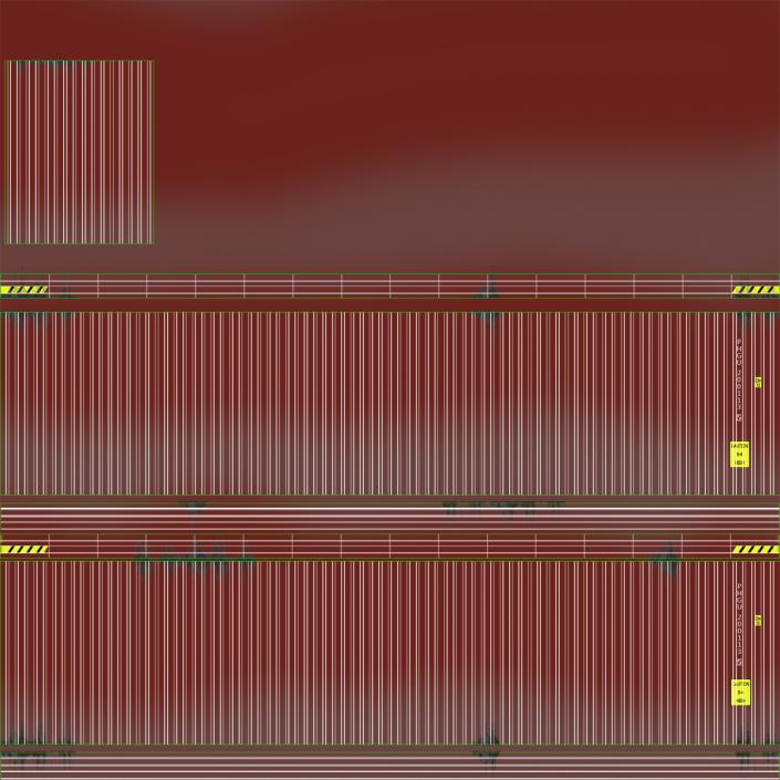 3D 40 ft ISO Container Red model