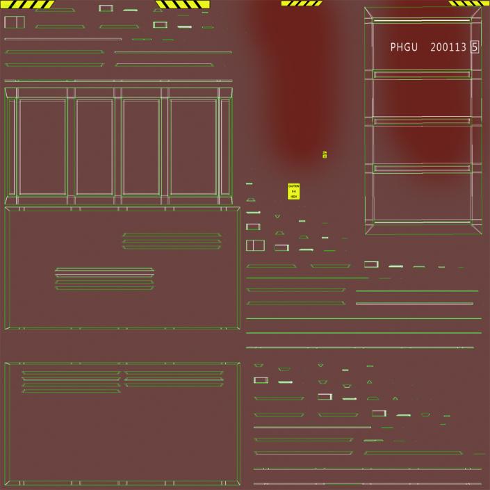 3D 40 ft ISO Container Red model