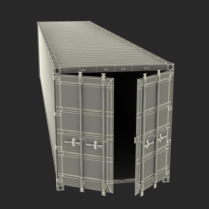 3D 40 ft ISO Container Red model