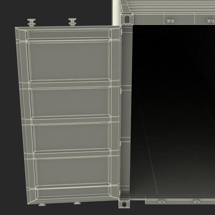 3D 40 ft ISO Container Red model