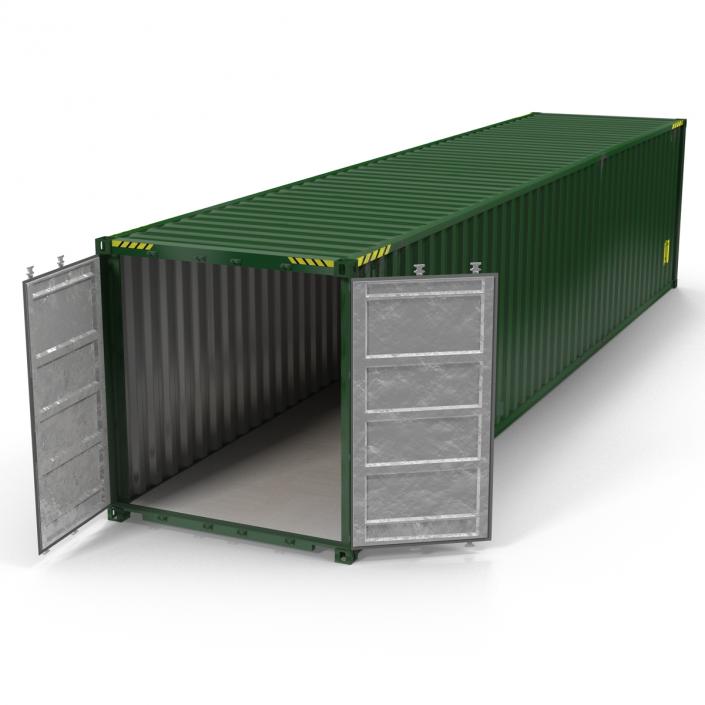 3D model 40 ft ISO Container Green