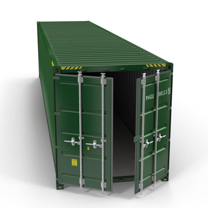 3D model 40 ft ISO Container Green