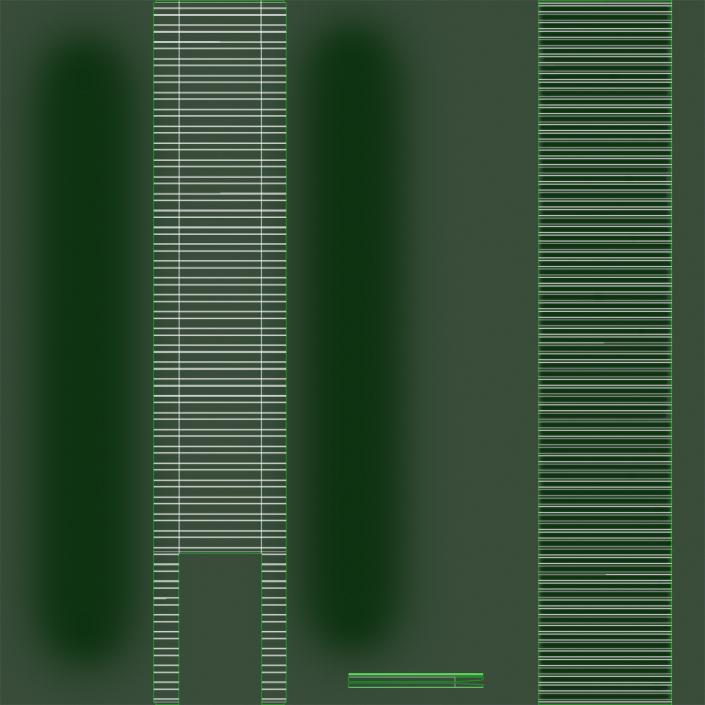 3D model 40 ft ISO Container Green