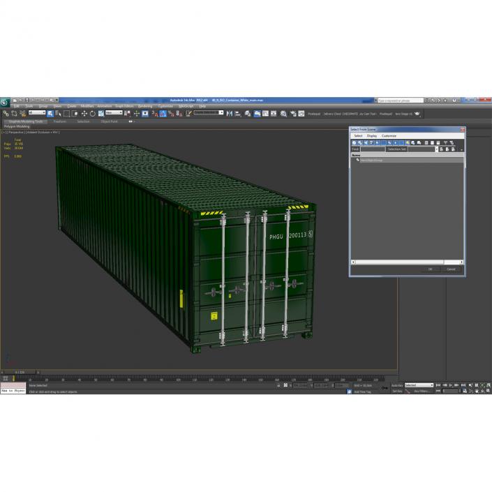 3D model 40 ft ISO Container Green