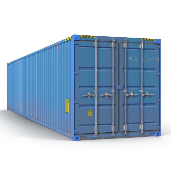 40 ft ISO Container Blue 3D model