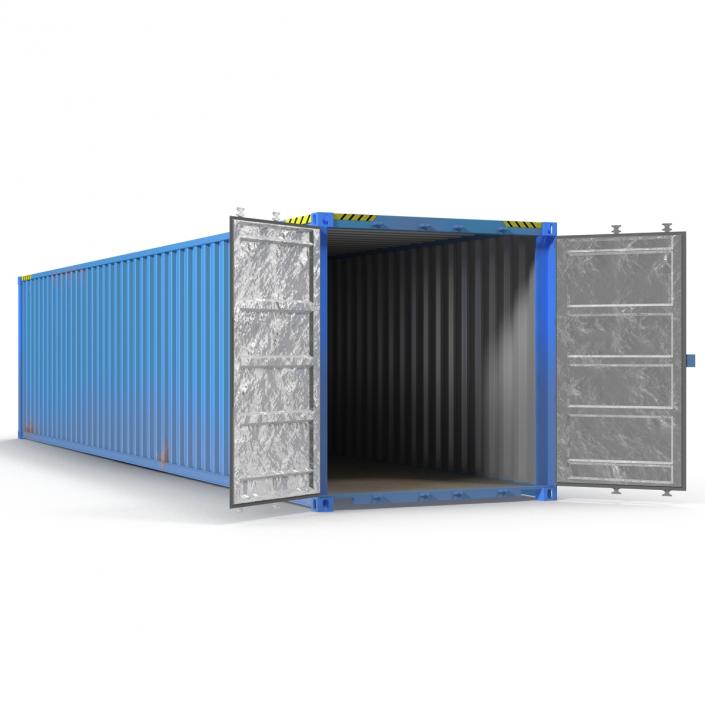 40 ft ISO Container Blue 3D model