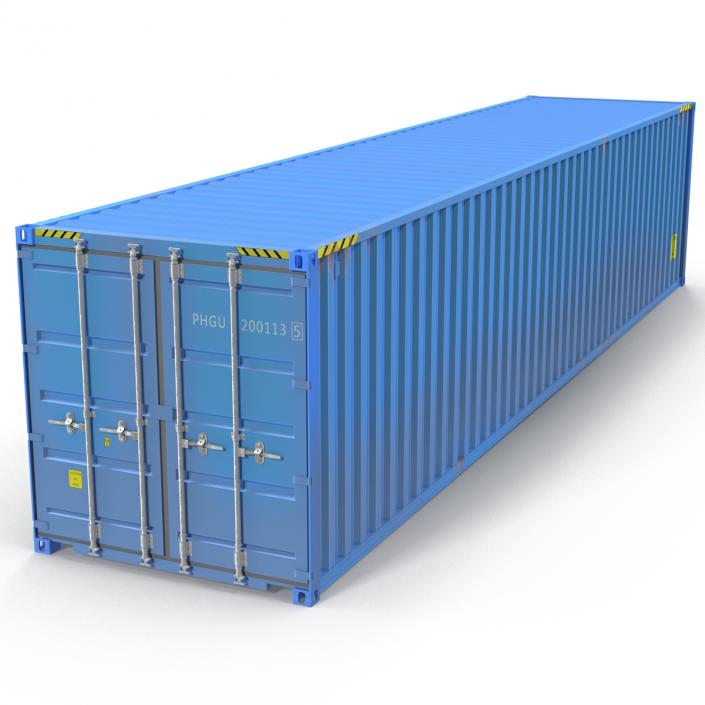 40 ft ISO Container Blue 3D model