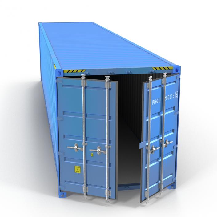 40 ft ISO Container Blue 3D model