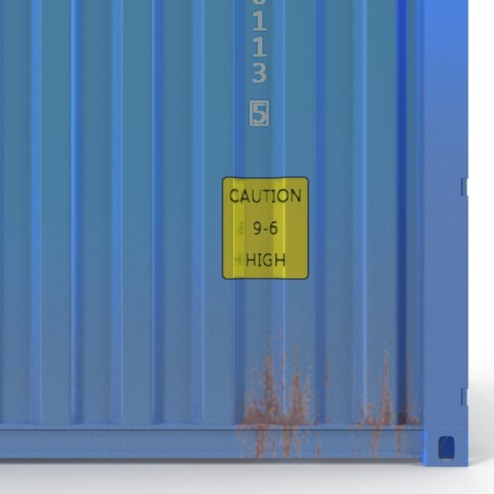 40 ft ISO Container Blue 3D model