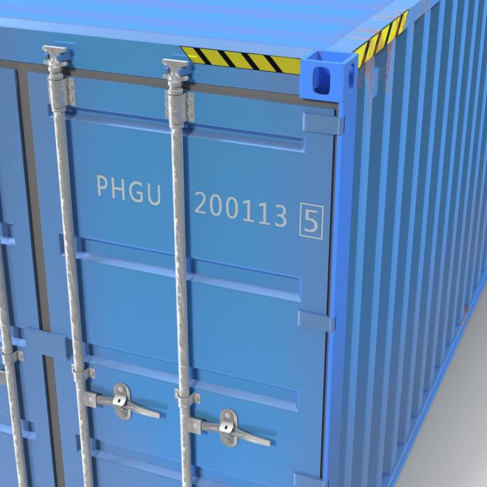 40 ft ISO Container Blue 3D model