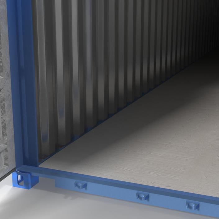 40 ft ISO Container Blue 3D model