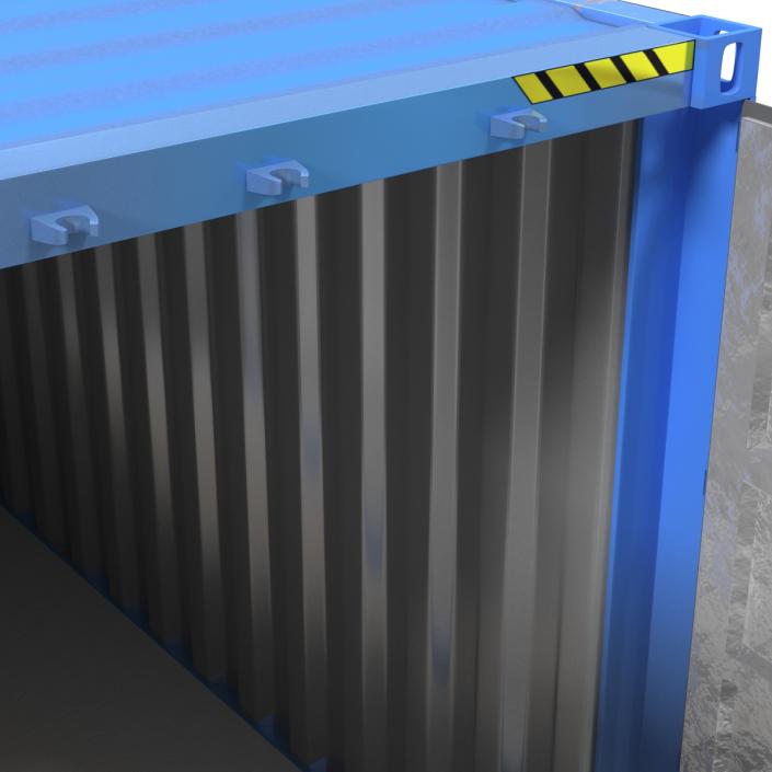 40 ft ISO Container Blue 3D model