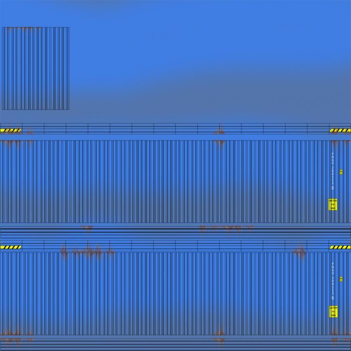 40 ft ISO Container Blue 3D model