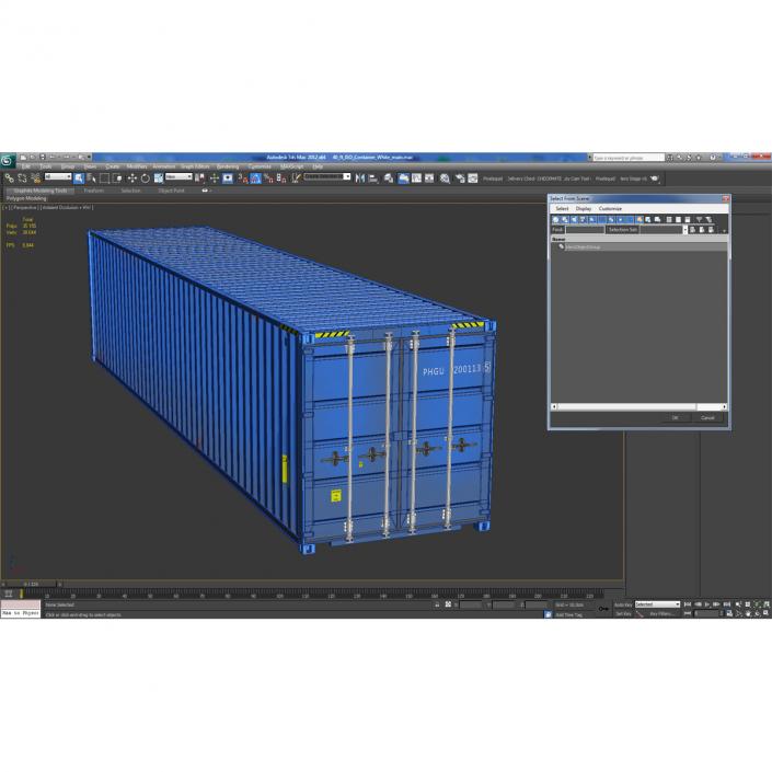 40 ft ISO Container Blue 3D model