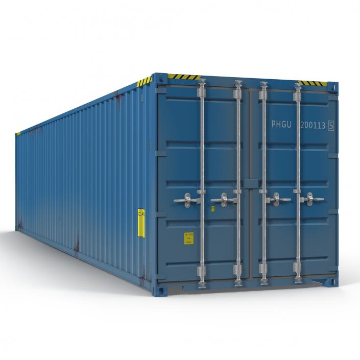 3D 40 ft ISO Container Blue 2