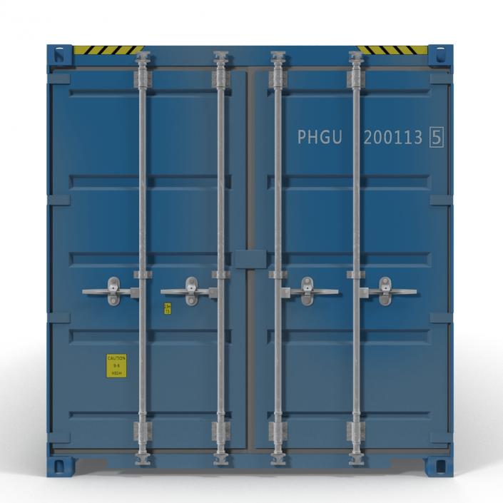 3D 40 ft ISO Container Blue 2