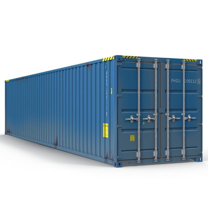 3D 40 ft ISO Container Blue 2