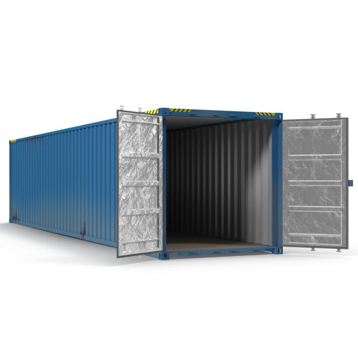 3D 40 ft ISO Container Blue 2