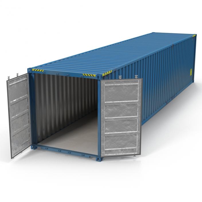 3D 40 ft ISO Container Blue 2