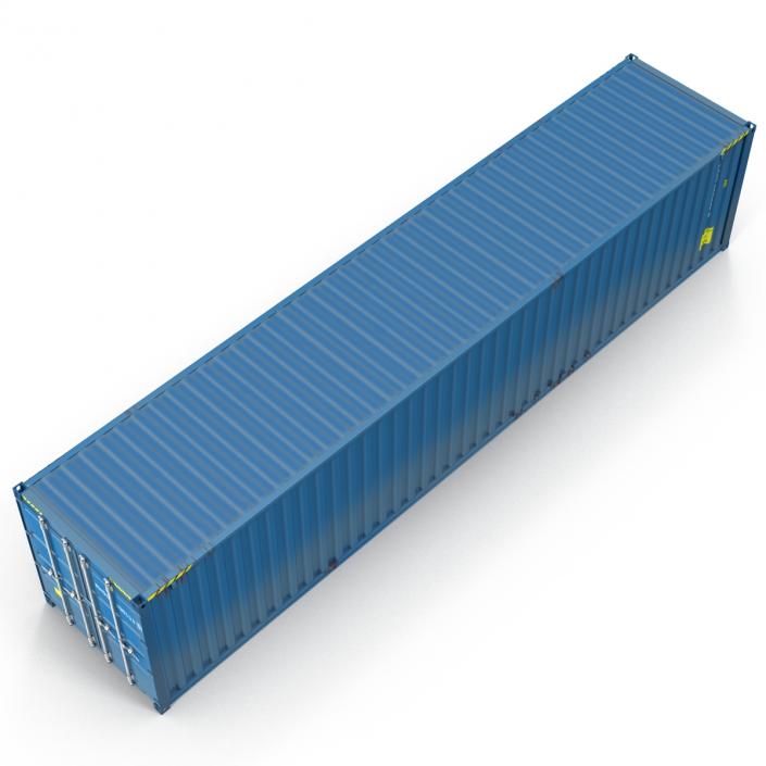 3D 40 ft ISO Container Blue 2