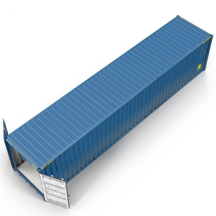 3D 40 ft ISO Container Blue 2