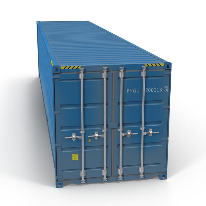 3D 40 ft ISO Container Blue 2