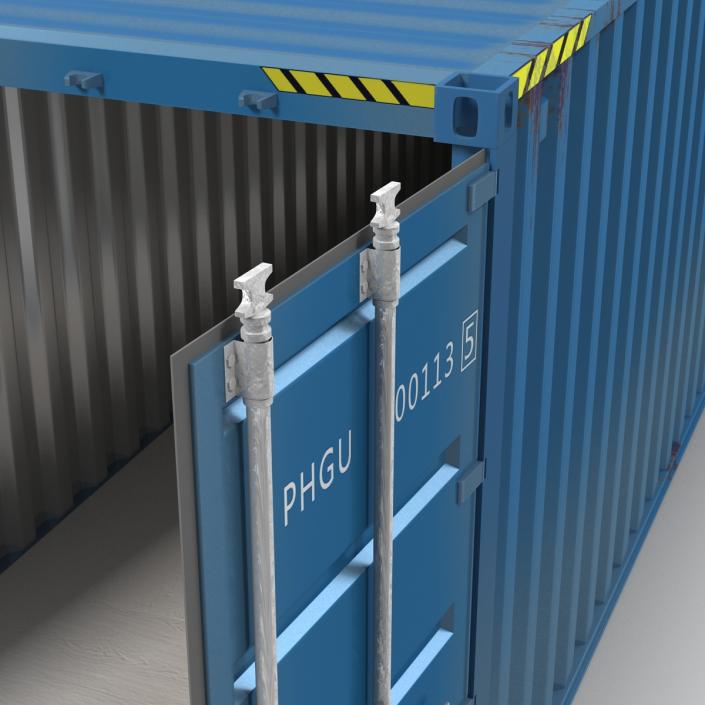 3D 40 ft ISO Container Blue 2