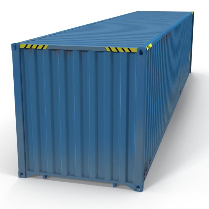 3D 40 ft ISO Container Blue 2