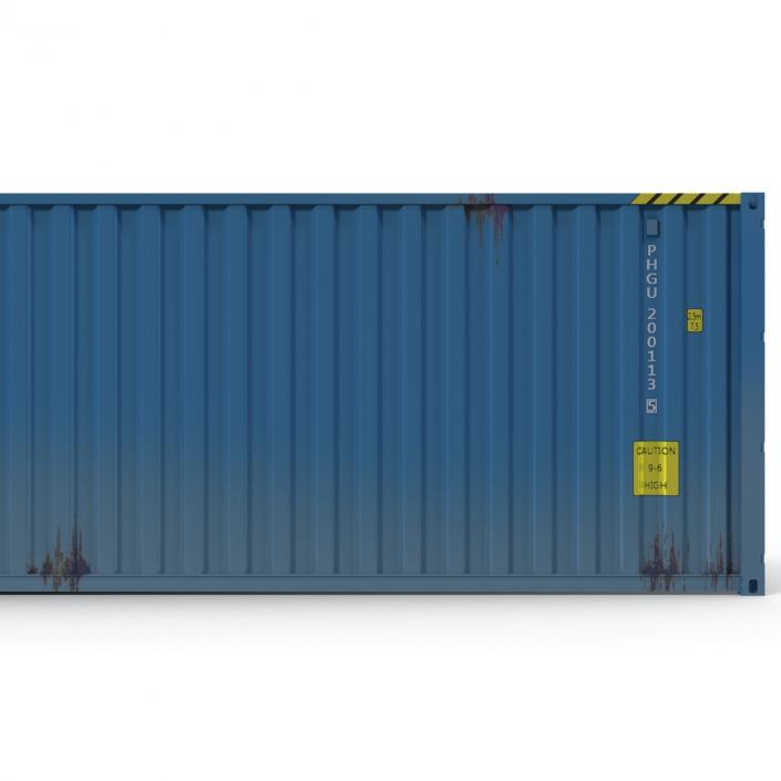 3D 40 ft ISO Container Blue 2