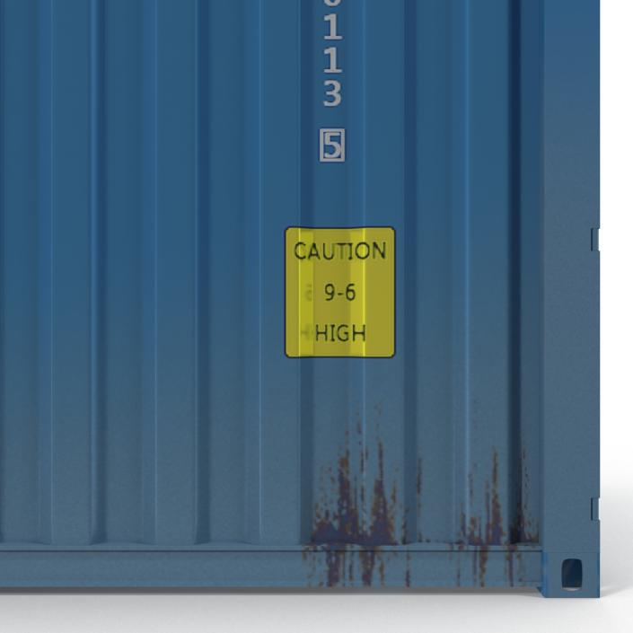 3D 40 ft ISO Container Blue 2