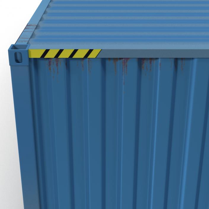 3D 40 ft ISO Container Blue 2