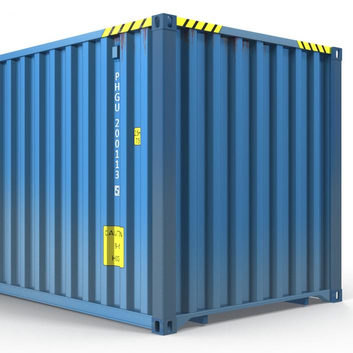 3D 40 ft ISO Container Blue 2