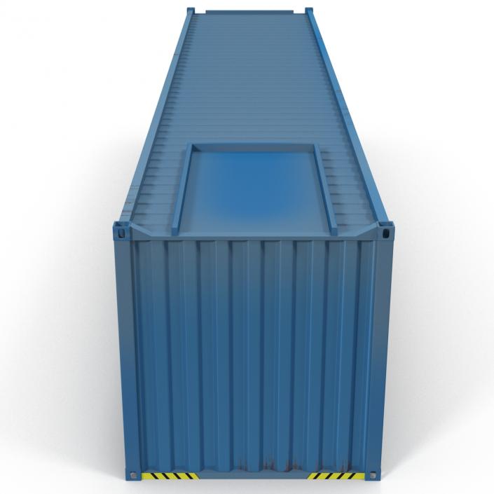 3D 40 ft ISO Container Blue 2