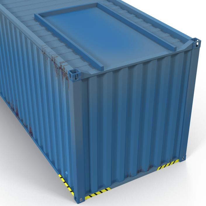 3D 40 ft ISO Container Blue 2